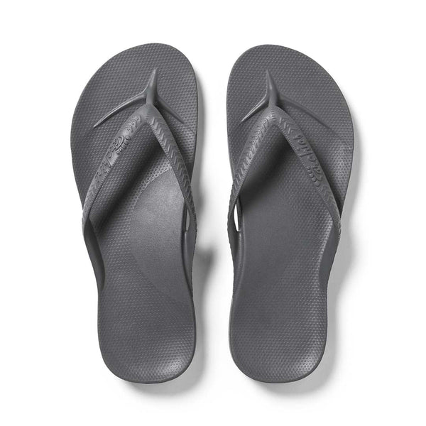 Archies High Arch Thongs - Charcoal