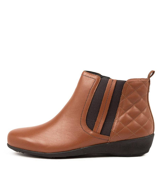Ziera Sela Leather Boot - Dark Tan